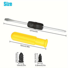 60PCS Car Tire Repair Nails Rubber Screws and Screwdriver Set