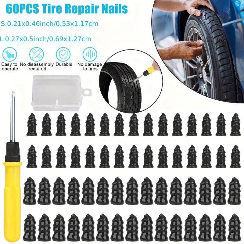 60PCS Car Tire Repair Nails Rubber Screws and Screwdriver Set