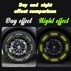 20pcs Car Wheel Hub Reflective Stickers Luminous Night Stickers