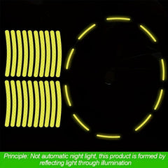 20pcs Car Wheel Hub Reflective Stickers Luminous Night Stickers