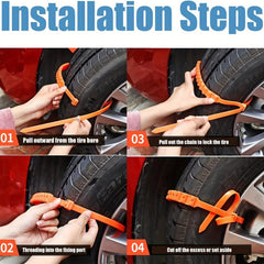 12pcs Car Snow Chains Non Slip Cable Tie Anti skid Nylon Tire Chains