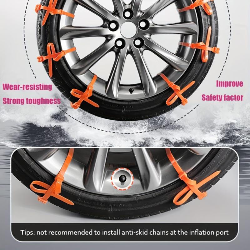 12pcs Car Snow Chains Non Slip Cable Tie Anti skid Nylon Tire Chains