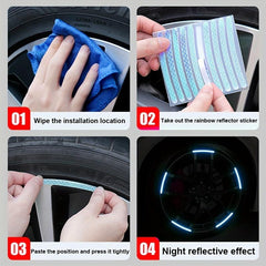 20pcs Colorful Luminous Light Wheel Reflective Stickers