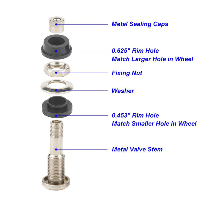 4pcs TR416 Tire Valve Stems Metal Clamp Valves 0 453'' 0 625'' Rim Hole