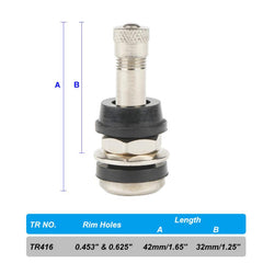 4pcs TR416 Tire Valve Stems Metal Clamp Valves 0 453'' 0 625'' Rim Hole