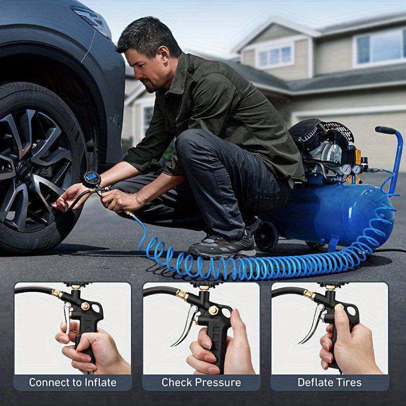 Digital Tire Pressure Gauge with Inflator 250 PSI Air Chuck