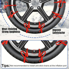 Universal Snow Chain 12pcs Emergency Winter Adjustable Skid Tire Chain
