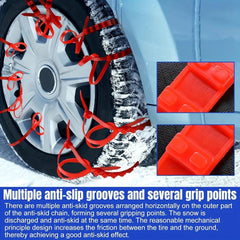 Universal Snow Chain 12pcs Emergency Winter Adjustable Skid Tire Chain