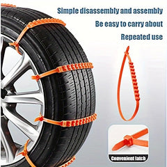 Universal Snow Chain 12pcs Emergency Winter Adjustable Skid Tire Chain