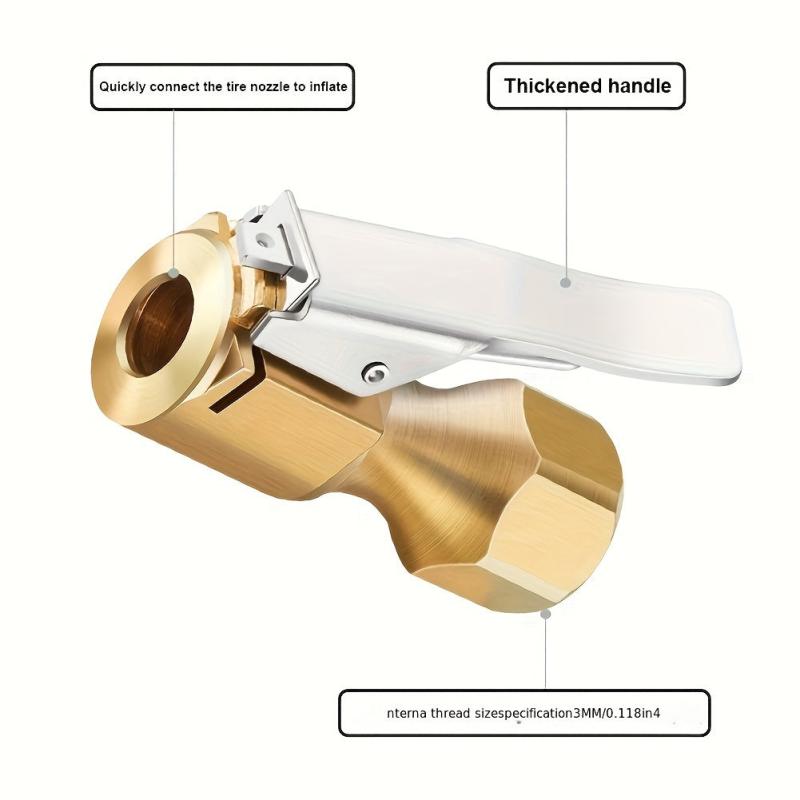 Heavy Duty Open Flow Lock On Tire Chuck with Clip - Yellow