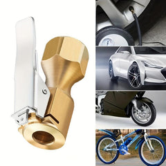 Heavy Duty Open Flow Lock On Tire Chuck with Clip - Yellow