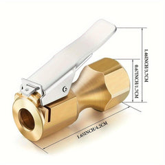 Heavy Duty Open Flow Lock On Tire Chuck with Clip - Yellow
