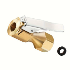 Heavy Duty Open Flow Lock On Tire Chuck with Clip - Yellow