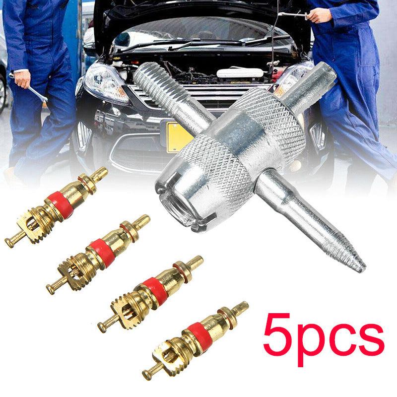 Car Tire Valve Core Removal Tools Kit Valve Core Wrench Screw Driver Valve Core