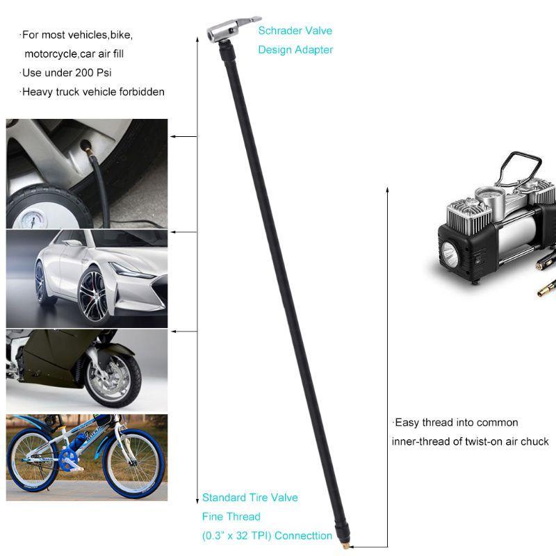 Tire Inflator Extension Tube Twist Lock Air Chuck Air Connection