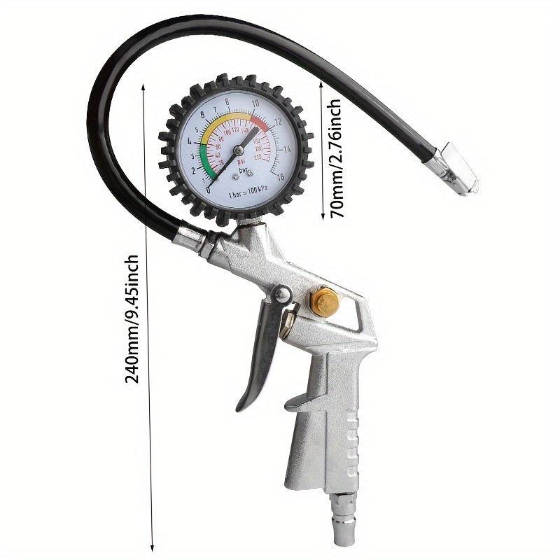 Econ. Model Tyre Pressure Gauge Tire Inflating Gun w/ Gauge Rubber Hose