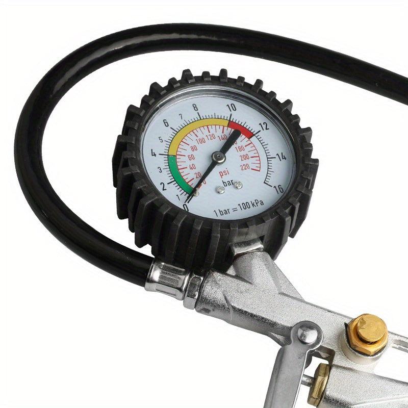 Econ. Model Tyre Pressure Gauge Tire Inflating Gun w/ Gauge Rubber Hose