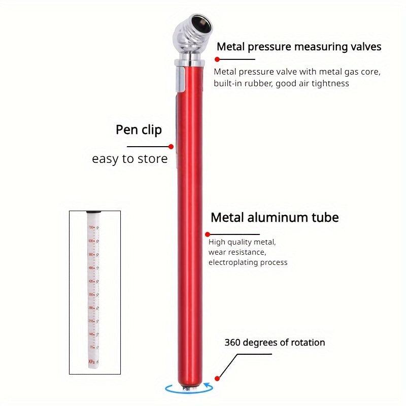 Stainless Steel Tire Pressure Gauge with Zinc Alloy Chuck