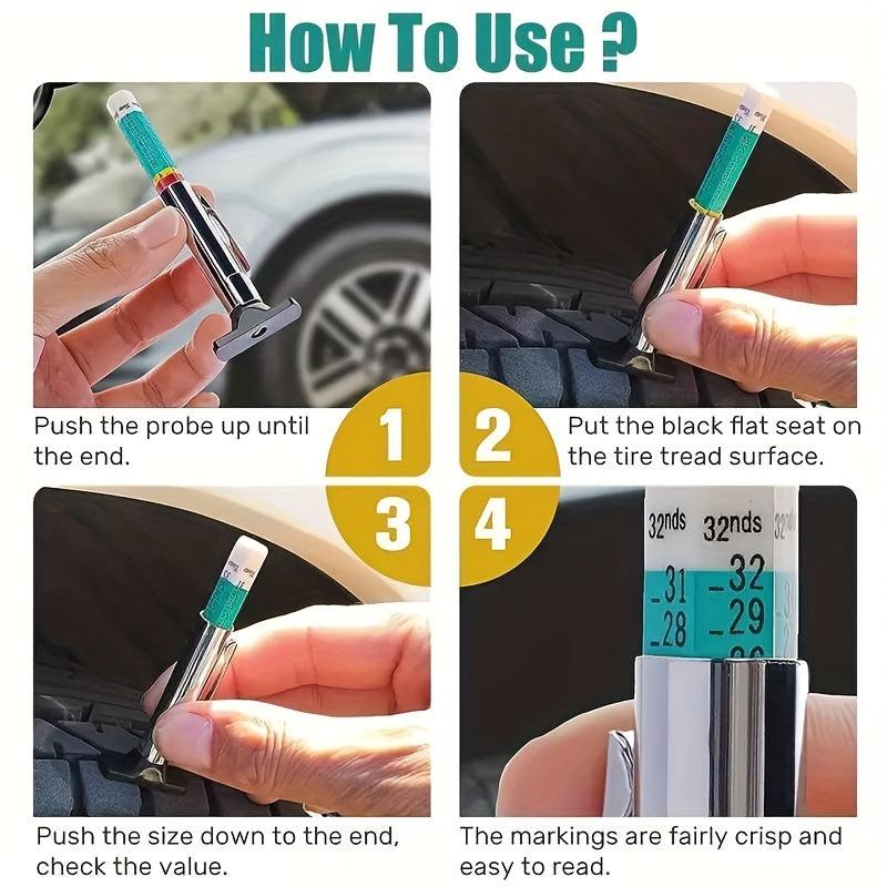 2pcs Smart Tire Tread Depth Gauge