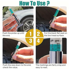 2pcs Smart Tire Tread Depth Gauge