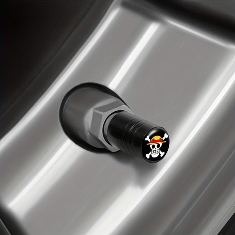 4pcs Anime Themed Air Valve Caps for Car or Bicycle Tires