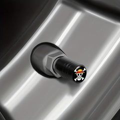 4pcs Anime Themed Air Valve Caps for Car or Bicycle Tires