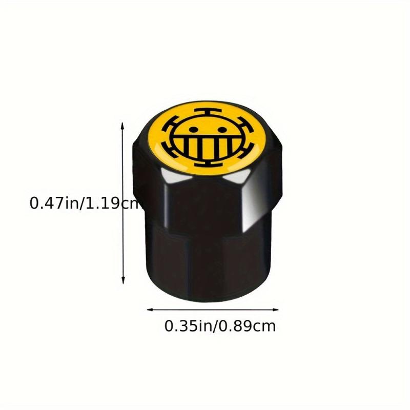 4pcs Anime Themed Air Valve Caps for Car or Bicycle Tires