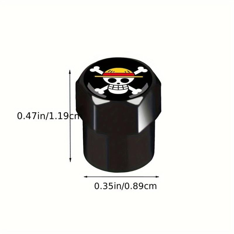 4pcs Anime Themed Air Valve Caps for Car or Bicycle Tires