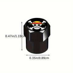 4pcs Anime Themed Air Valve Caps for Car or Bicycle Tires