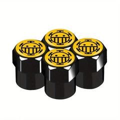4pcs Anime Themed Air Valve Caps for Car or Bicycle Tires