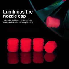 4pcs Colorful Glowing Tire Valve Caps for Vehicle Upgrade