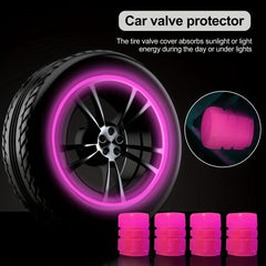 4pcs Colorful Glowing Tire Valve Caps for Vehicle Upgrade