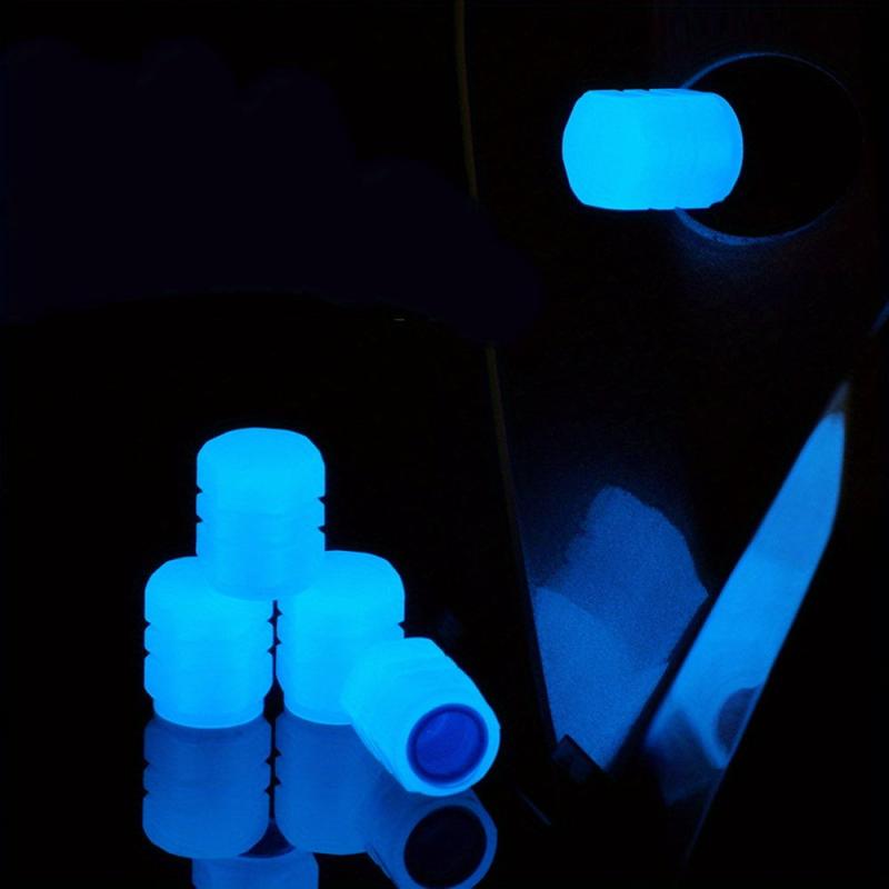 4pcs Colorful Glowing Tire Valve Caps for Vehicle Upgrade