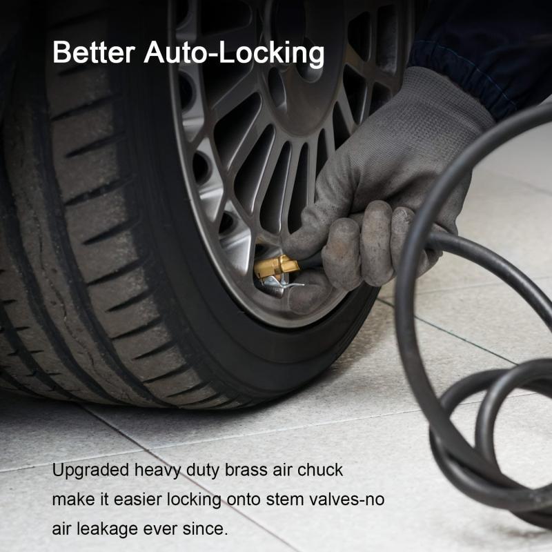 2pcs Heavy Duty Open Flow Lock On Tire Chuck Yellow