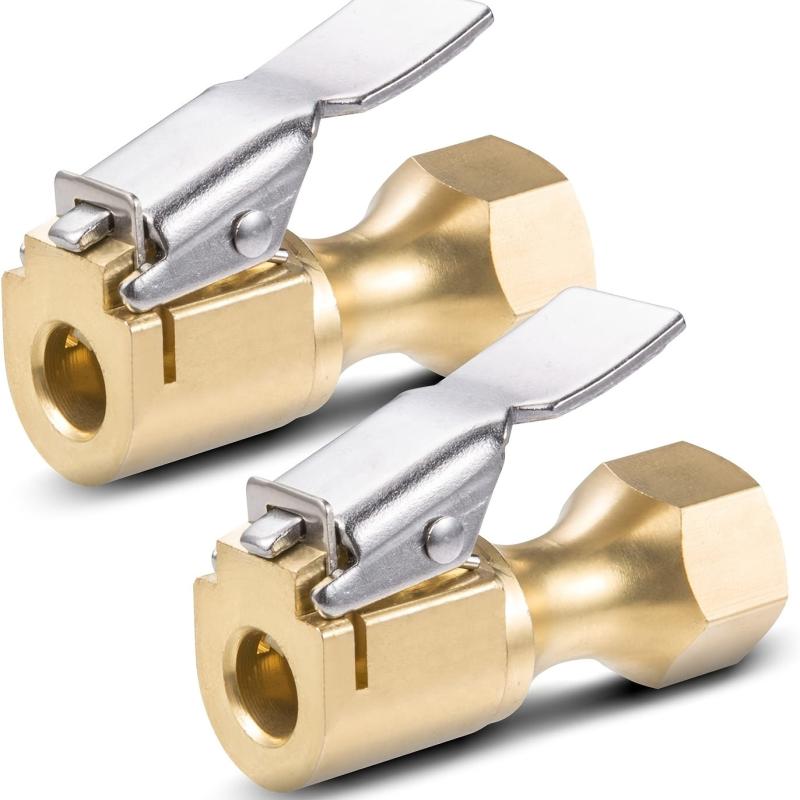 2pcs Heavy Duty Open Flow Lock On Tire Chuck Yellow