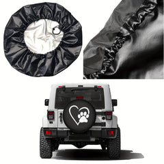 Dog Pet Paws Love Heart Spare Tire Cover for Trailer RV SUV