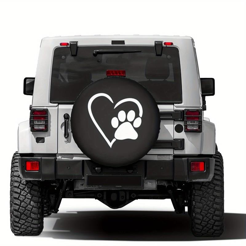 Dog Pet Paws Love Heart Spare Tire Cover for Trailer RV SUV