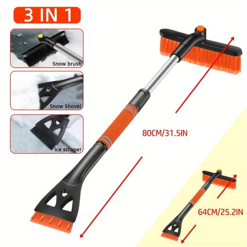 Telescoping Snow Brush Ice Scraper Rotating Removal Car Glass Snow Broom
