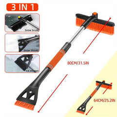 Telescoping Snow Brush Ice Scraper Rotating Removal Car Glass Snow Broom