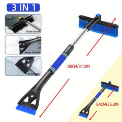 Telescoping Snow Brush Ice Scraper Rotating Removal Car Glass Snow Broom