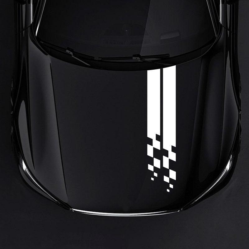 Universal Hood Sports Long Striped Plaid Car Stickers