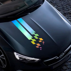 Universal Hood Sports Long Striped Plaid Car Stickers