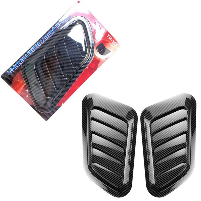 2Pcs Carbon Fiber Hood Scoop Decals - Upgrade Your Car's Look!