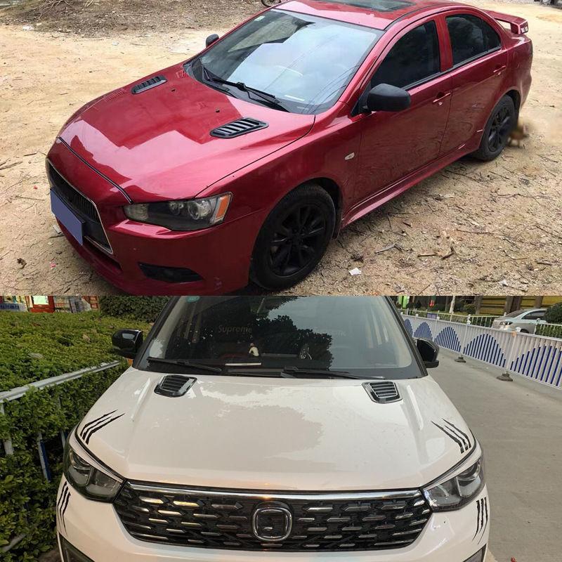 2Pcs Carbon Fiber Hood Scoop Decals - Upgrade Your Car's Look!