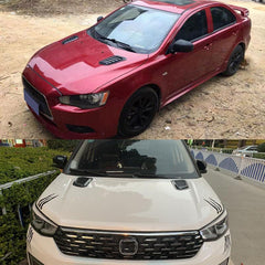 2Pcs Carbon Fiber Hood Scoop Decals - Upgrade Your Car's Look!