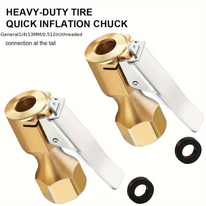 2pcs Open Flow Lock On Tire Chuck - Yellow