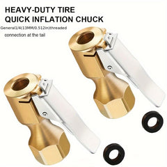 2pcs Open Flow Lock On Tire Chuck - Yellow