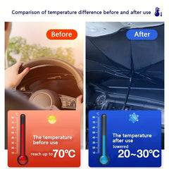Foldable Reflective Sunshade Umbrella For Car Windshield Queen Size UV Protector
