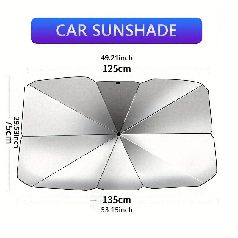 Foldable Reflective Sunshade Umbrella For Car Windshield Queen Size UV Protector