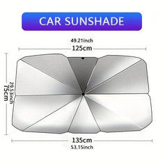 Foldable Reflective Sunshade Umbrella For Car Windshield Queen Size UV Protector